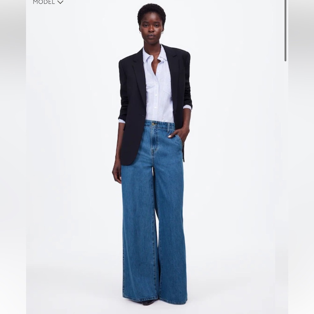 Madewell wide sweep trouser sz 27 Dark Blue wide leg women’s  Jeans